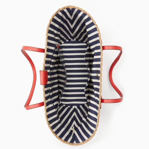 ♠️Kate Spade New York Pinch Me 🦀 Crab Large Natural Straw Tote, NWT - Picture 4 of 9